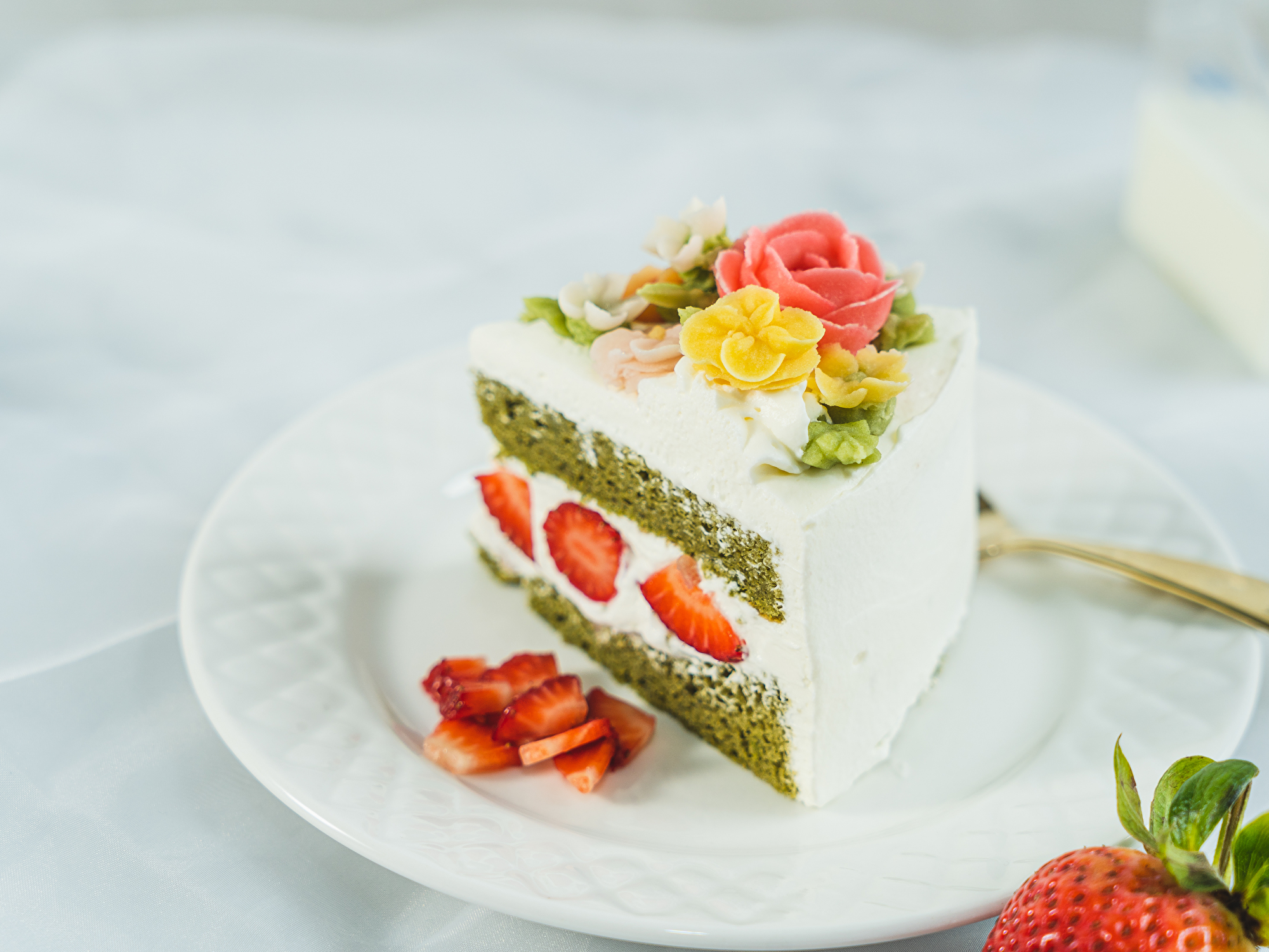 Flower cake matcha flavour